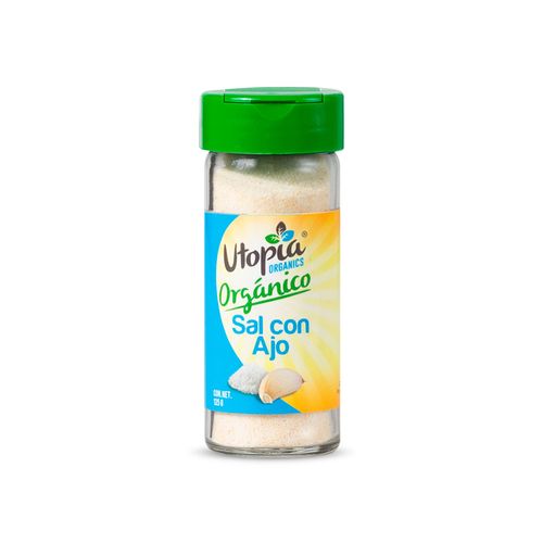 Sal con Ajo Utopia Orgánico Frasco de Vidrio 135g