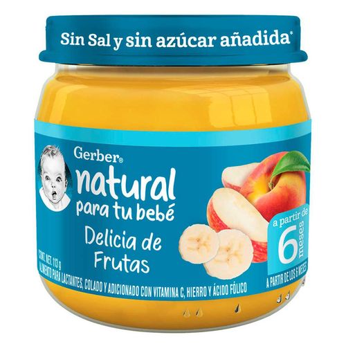 Papilla Gerber Mi Postrecito Etapa 2 Postre Delicias Frutales 113g