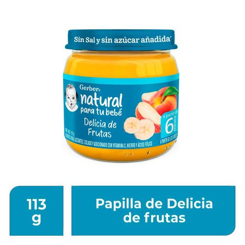 Papilla Gerber Mi Postrecito Etapa 2 Postre Delicias Frutales 113g