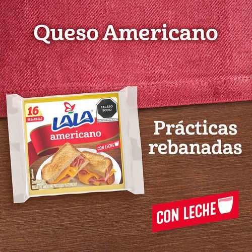 Queso Lala Americano Rebanado con 16 Rebandas 288g