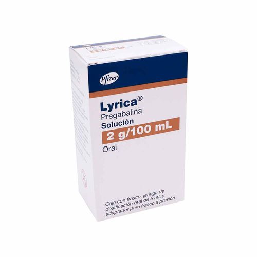 Solución Oral Lyrica 2g/100ml Frasco, Jeringa de Dosificación de 5ml y Adaptador
