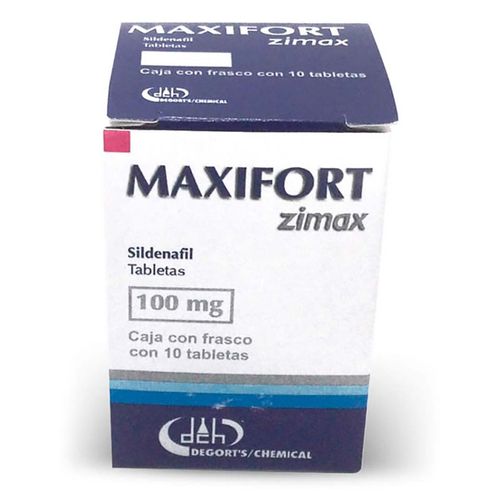 Tabletas Maxifort Zimax 100mg Frasco con 10 Tabletas