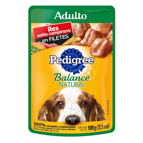 Sobres Balance Natural para Perros Adultos Sabor Res y Vegetales 100g