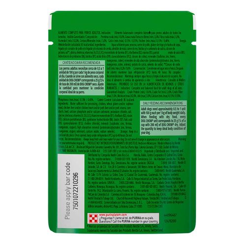 Purina Dog Chow Mixpollocarne Alimento Húmedo Adulto 100g