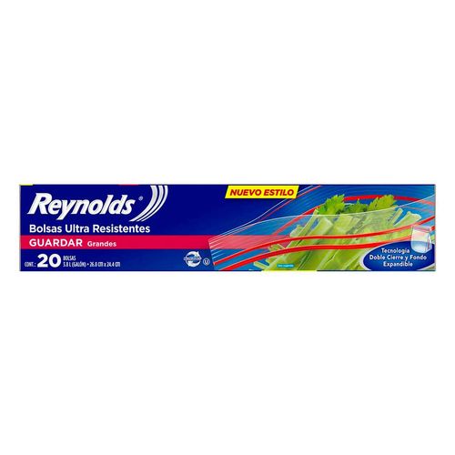 Bolsas para Guardar Reynolds Resellables Grandes 20 Bolsas