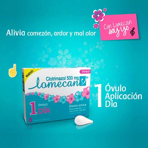 Óvulo Vaginal Lomecan V Un Día 500mg