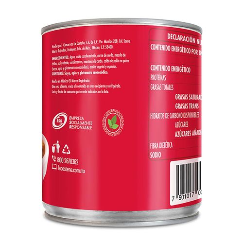 Pozole La Costeña Rojo 810g