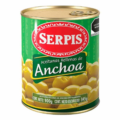 Aceitunas Serpis Rellenas de Anchoa 900g