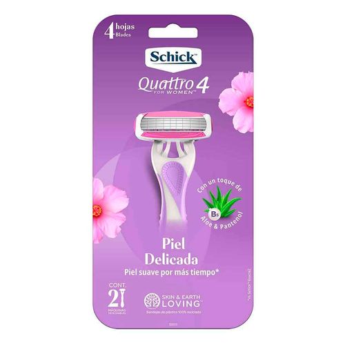 Rastrillo Desechable Schick Mujer Quattro 2 Rastrillos
