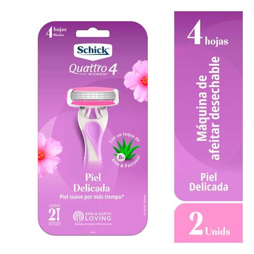 Rastrillo Desechable Schick Mujer Quattro 2 Rastrillos