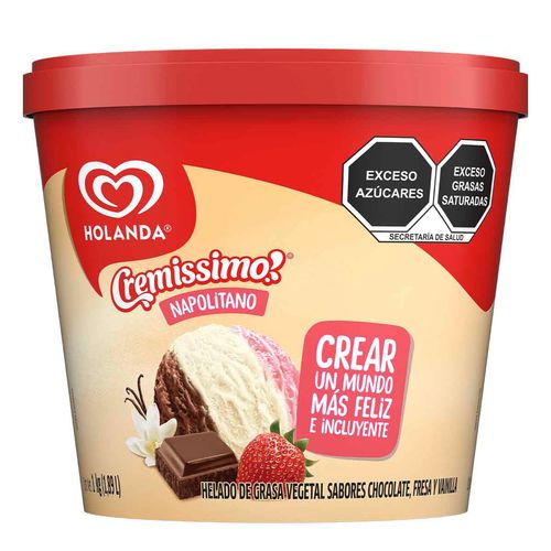 Helado Holanda Cremissimo Napolitano 1.89L