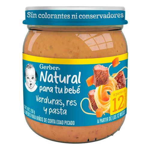 Papilla Gerber Gourmet Etapa 4 Res Verudras y Pasta 250g