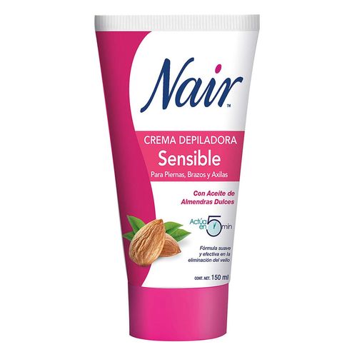 Crema Depilatoria Corporal Nair con Aceite de Almendras para Piel Sensible 150ml