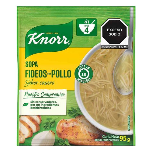 Sopa de Fideos Knorr con Pollo 4 porciones 95 g