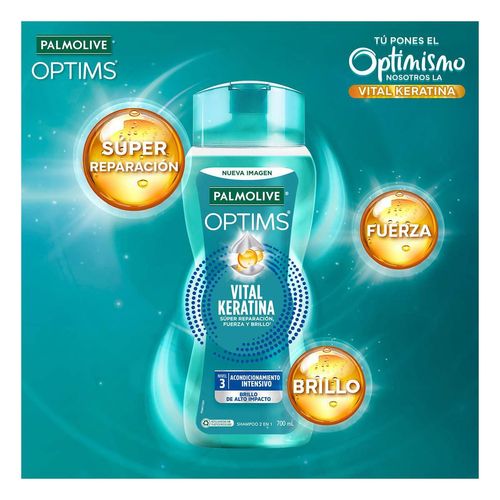 Shampoo Optims Nivel 3 Acondicionamiento Intensivo con Vital Keratina 700ml
