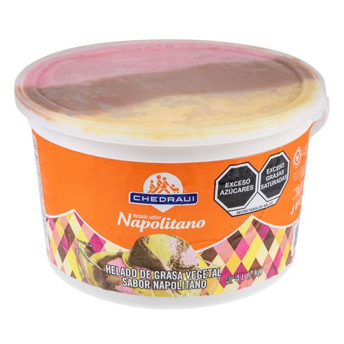 Helado Chedraui Napolitano Cubeta 4L