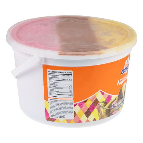 Helado Chedraui Napolitano Cubeta 4L