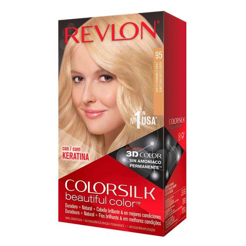 Tinte para cabello Colorsilk  Queratina tono 95 Rubio Claro Brillante