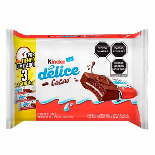 Pastelito Kinder Kinder Délice Cacao 117g