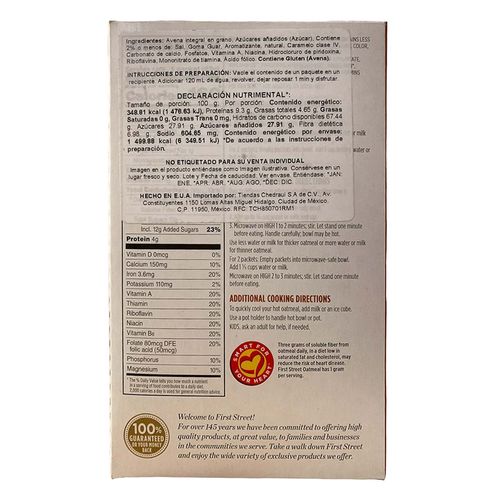 Avena First Street Maple Azucar Morena 430g