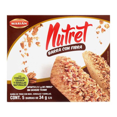 Barras Nutret Fibra y Nuez 170g