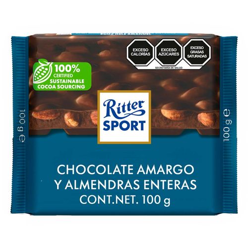 Chocolate Ritter Sport Amargo Almendra 100g