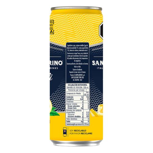 Agua Mineral San Pellegrino Naturali Limonata Lata 330ml