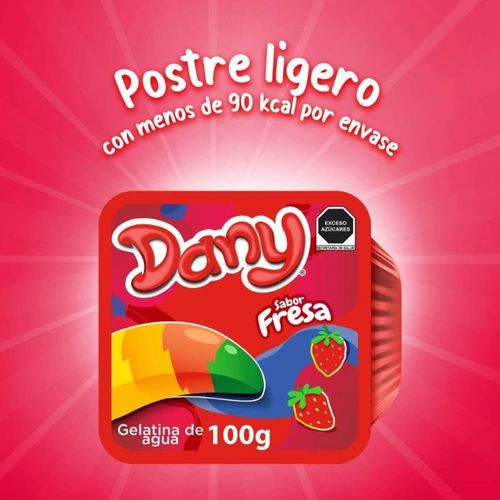 Gelatina de Agua Dany Sabor Fresa 100g