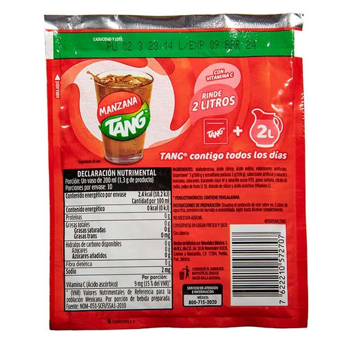 Bebida en Polvo Tang Sabor Manzana Sobre 13g