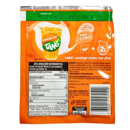 Bebida en Polvo Tang Sabor Mandarina Sobre 13g