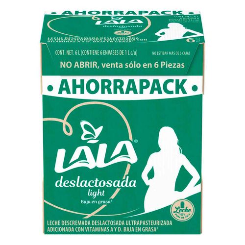 Leche UHT Lala Deslactosada Light 6 piezas de 1L