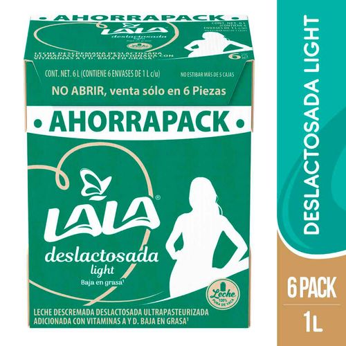 Leche UHT Lala Deslactosada Light 6 piezas de 1L
