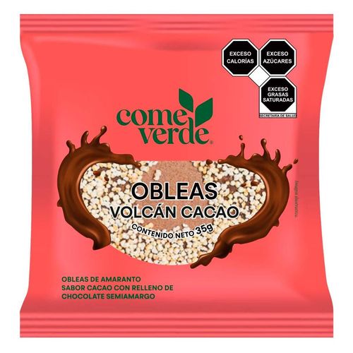 Obleas Come Verde Volcán Cacao 35g