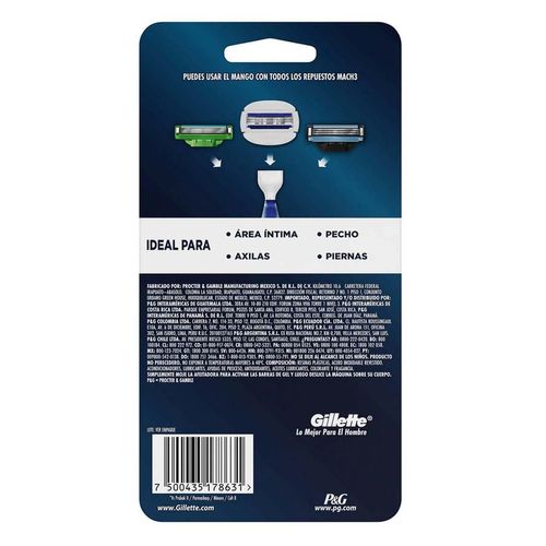 Rastrillo Gillette Mach3 Cuerpo Barras Humectantes para Depilación Corporal 1 Unidad