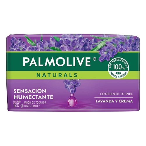 Jabón de Tocador Palmolive Naturals Lavanda y Crema Sensación Humectante 120g
