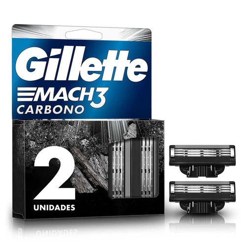 Cartucho de Rastrillo Gillette Mach3 Carbono 2 Unidades