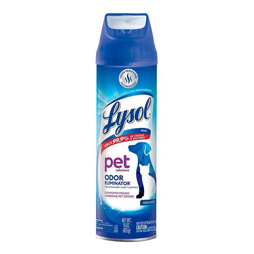 Pet Solutions Spray Desinfectante Antibacterial Lysol para Superficies Eliminador de Olores 425 g