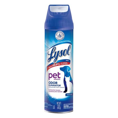 Pet Solutions Spray Desinfectante Antibacterial Lysol para Superficies Eliminador de Olores 425 g