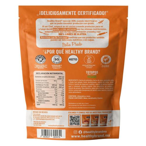 Totopos Healthy Brand Chile Limon 100g