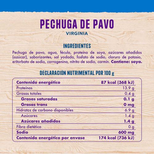 Pechuga Pavo Fud Cuidat+ Virginia 200g​