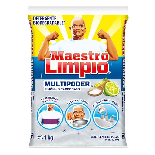 Detergente En Polvo Multiusos Maestro Limpio 1Kg