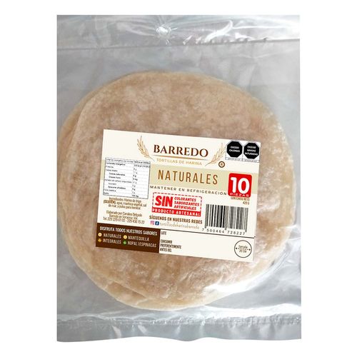 Tortilla De Harina Barredo Natural 420g