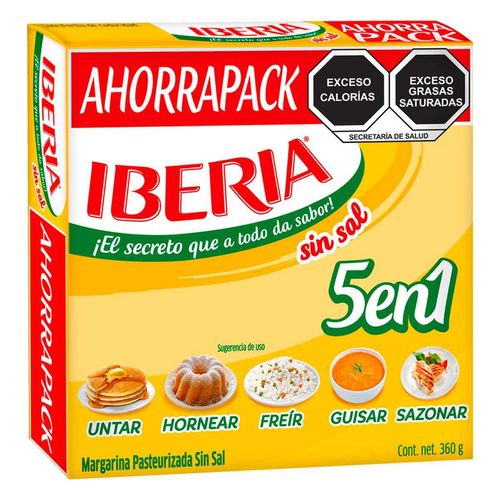 Margarina Iberia sin Sal 4 Piezas de 90g
