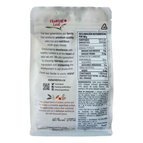 Mezcla Ancestral con Arroz Salvaje Floating Leaf 400g