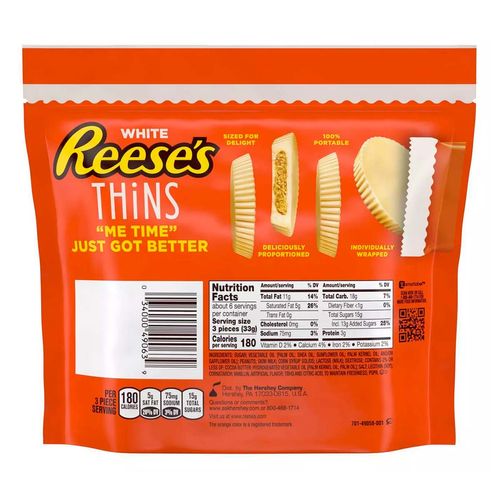 Chocolate Reeses Blanco Mani 208g