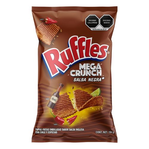 Papas Ruffles Mega Salsa Negra 184g
