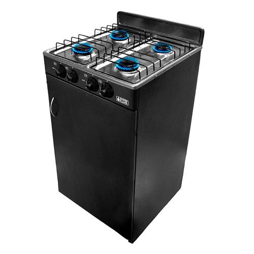 Parrilla a Gas Super Flama de Cuatro Quemadores con Gabinete Negra GABY-CA-N