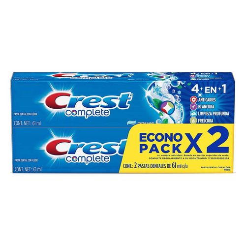 Pasta Dental Crest Complete 4en1 61ml 2 Unidades