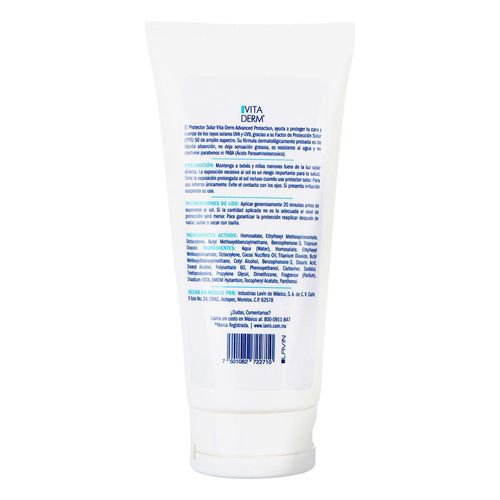 Protector Solar Vitaderm 50Fps+ Adultos 150ml