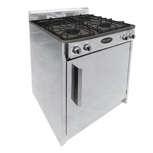 Estufa Delher 20 Pulgadas con Gabinete PG-4Q-RE-GR Gris